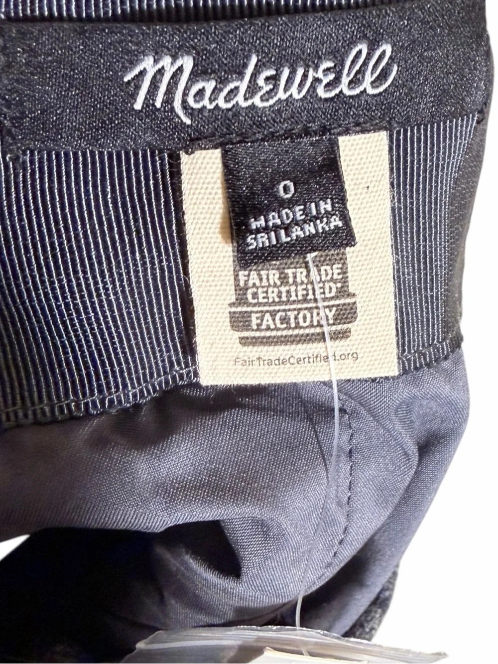 Madewell Gray Windowpane Tweed Button-Front Mini Skirt Wool Blend